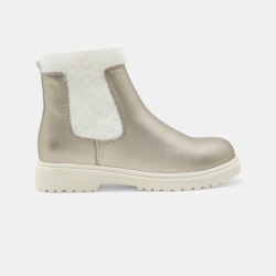 حذاء بوت مطاطي باللون الرمادي اللامع للفتيات